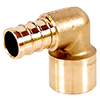 No Lead DZR Forged Brass 90° Crimp/Cinch PEX x Sweat Elbow