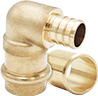 LegendPress No Lead DZR Forged Brass Crimp/Cinch PEX Elbow Kit with Insert Stiffener