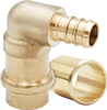 LegendPress No Lead DZR Forged Brass Crimp/Cinch PEX Reducing Elbow Kit with Insert Stiffener
