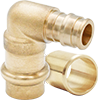 LegendPress No Lead DZR Forged Brass Cold Expansion PEX Reducing Elbow Kit with Insert Stiffener