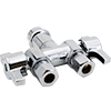 LegendPress No Lead Chrome-Plated Forged Brass 1/4-Turn Press x OD x OD Dual Outlet Dual Shutoff Straight Supply Stop Valve