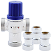 Chrome Plated No Lead Forged Brass Potable Water Thermostatic Mixing Valve with CTS Compression Connectors & Union Nuts