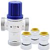 Chrome Plated No Lead Forged Brass Potable Water Thermostatic Mixing Valve with Insta-Loc II Connectors & Union Nuts