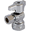 No Lead Chrome-Plated Forged Brass 1/4-Turn FNPT x OD Angle Stop Valve