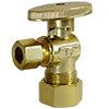 No Lead Polished Forged Brass 1/4-Turn OD x OD Angle Stop Valve