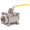 316 Stainless Steel Three-Piece Full Port Ball Valve with Locking Device